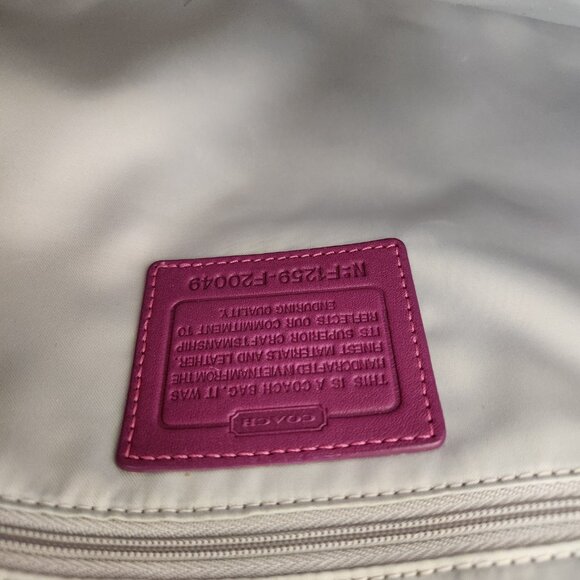 Euc Rare Coach Dotted OP Art Purple Ashley Shoulder Bag Purse - Picture 13 of 14